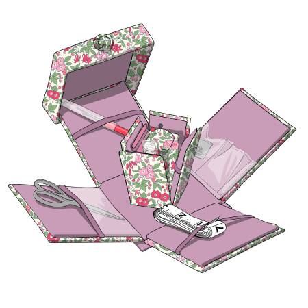 Forget Me Not Blossom Victorian Style Sewing Box