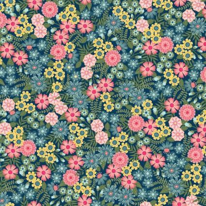 Vintage Flora - Ground Cover Floral - Blue