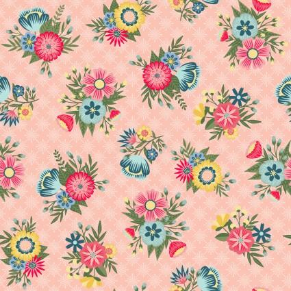 Vintage Flora - Lattice Floral - Pink