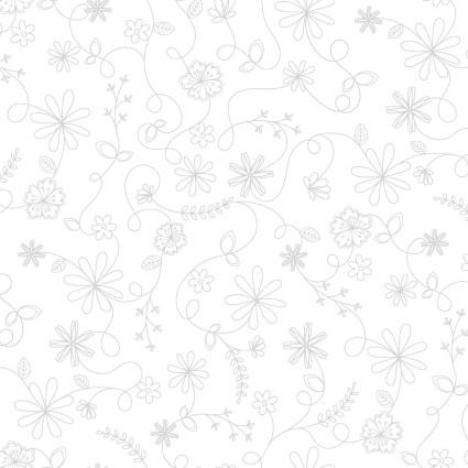 Vintage Flora - Swirl - White