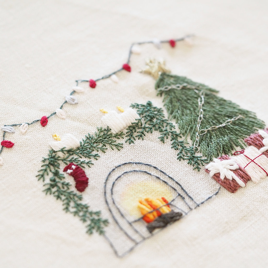 Christmas Fireside Embroidery Kit - Limited Availability